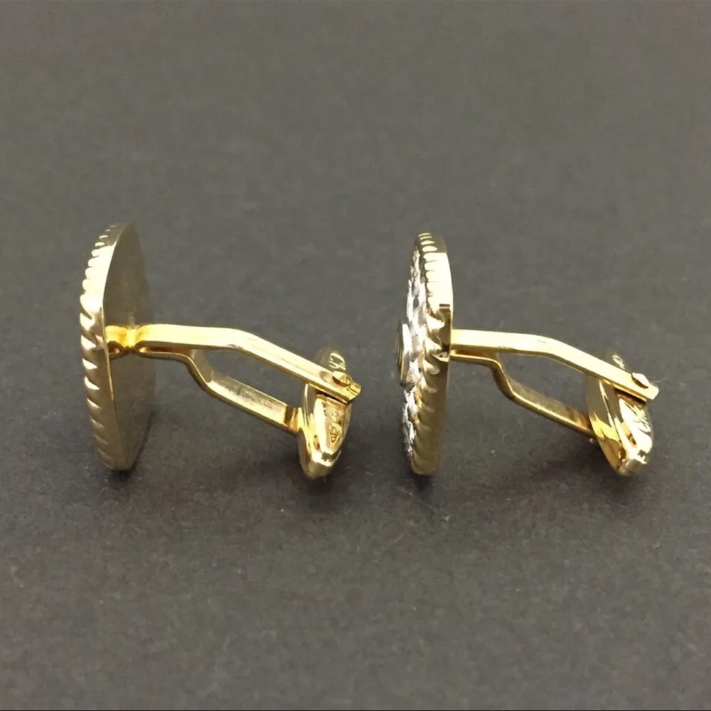 Christian Dior CD Logo Gold Tone Cufflinks /5Q1783 - Picture 2 of 8